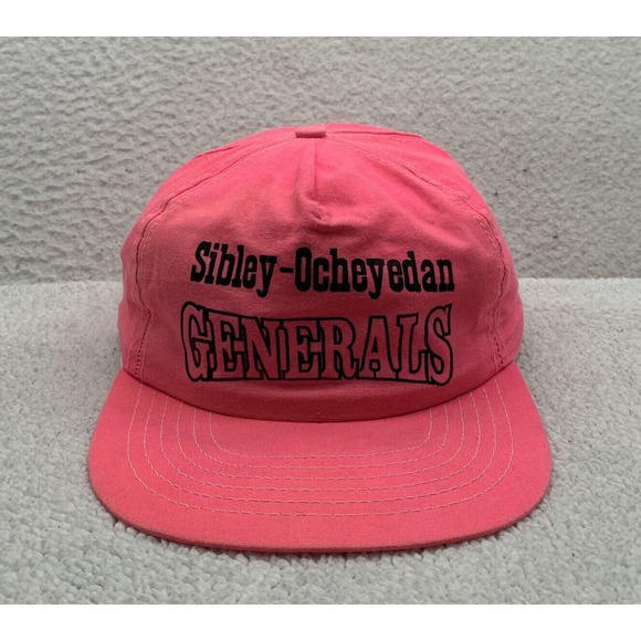 Pro Fit Other - VTG Snapback Blockhead Hat Mens Sibley-Ocheyedan IA Generals Pink Union Made USA